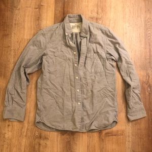 Muji Men’s flannel button shirt / size XS / grey